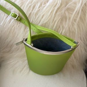 Must have ! Luxury crossbody bucket purse. Lime color.